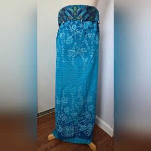 Blue Floral Women's Made In Thailand Wrap-style Skirt New